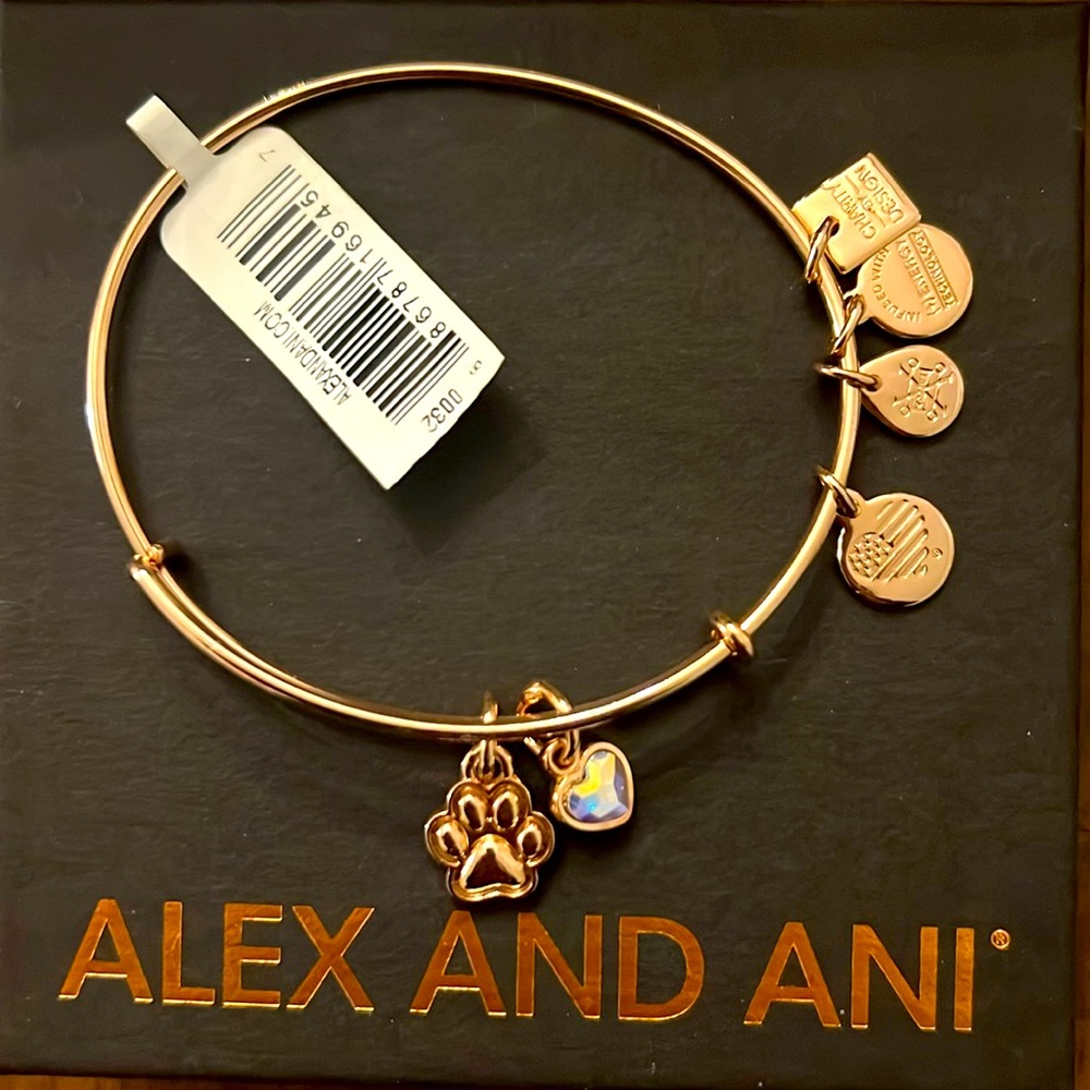 Alex and Ani Rose Gold 🐾 Paw Print Duo Bracelet NWT
